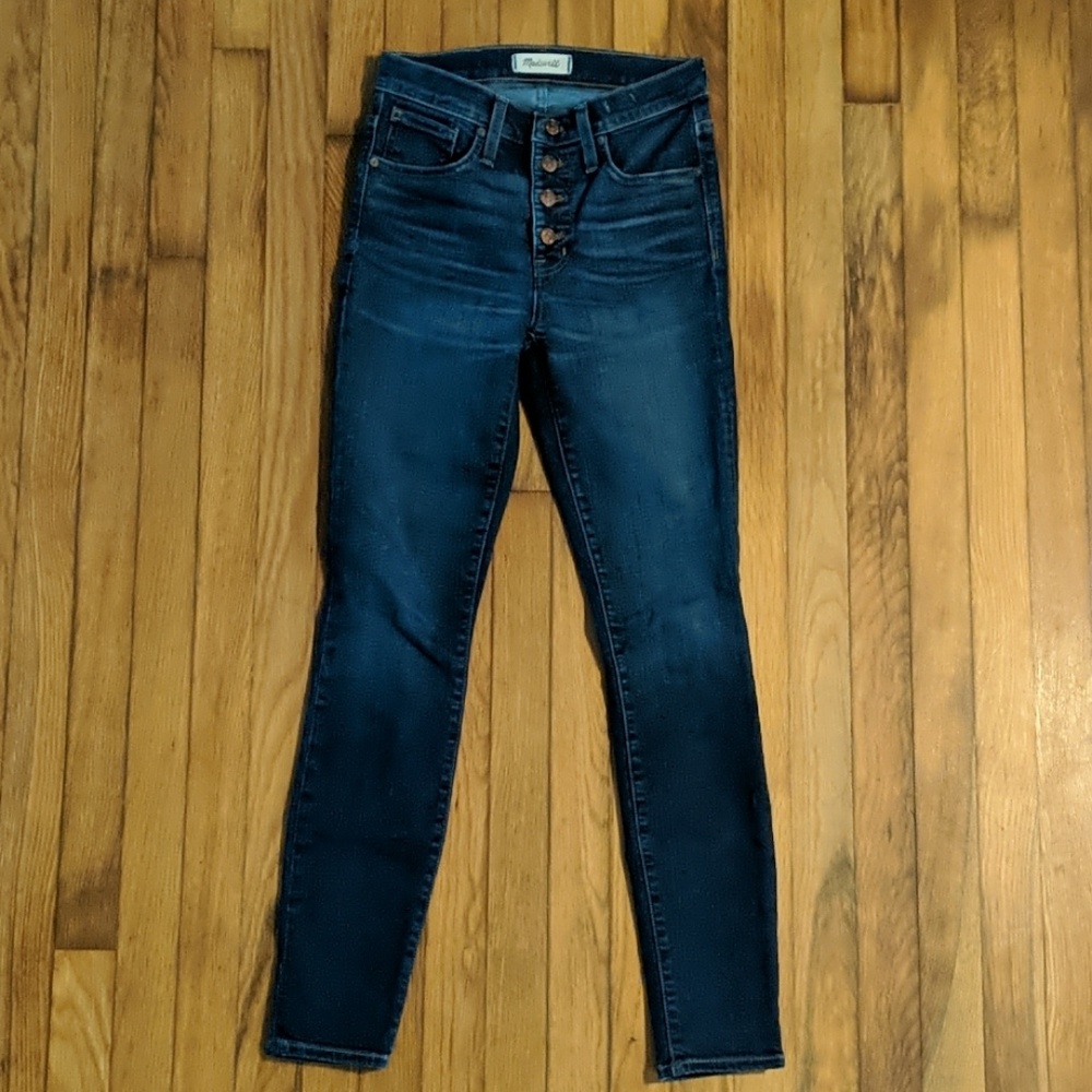 Madewell 9" high rise button front skinny jeans